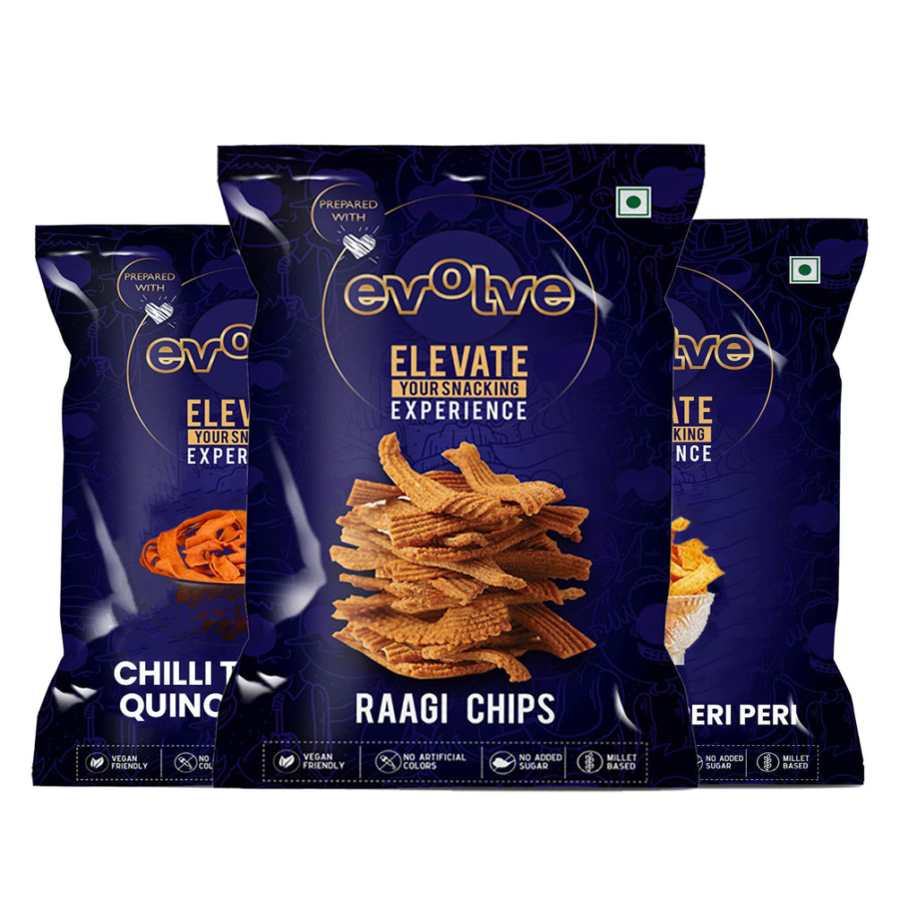 Ragi chips, Quinoa chips & Oats chips- Pack of 3